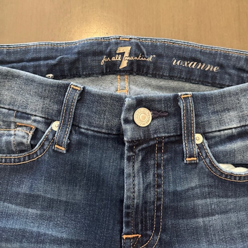 7 For All Mankind Roxanne Women's Skinny Jeans Size 26 Blue Dark Wash Denim